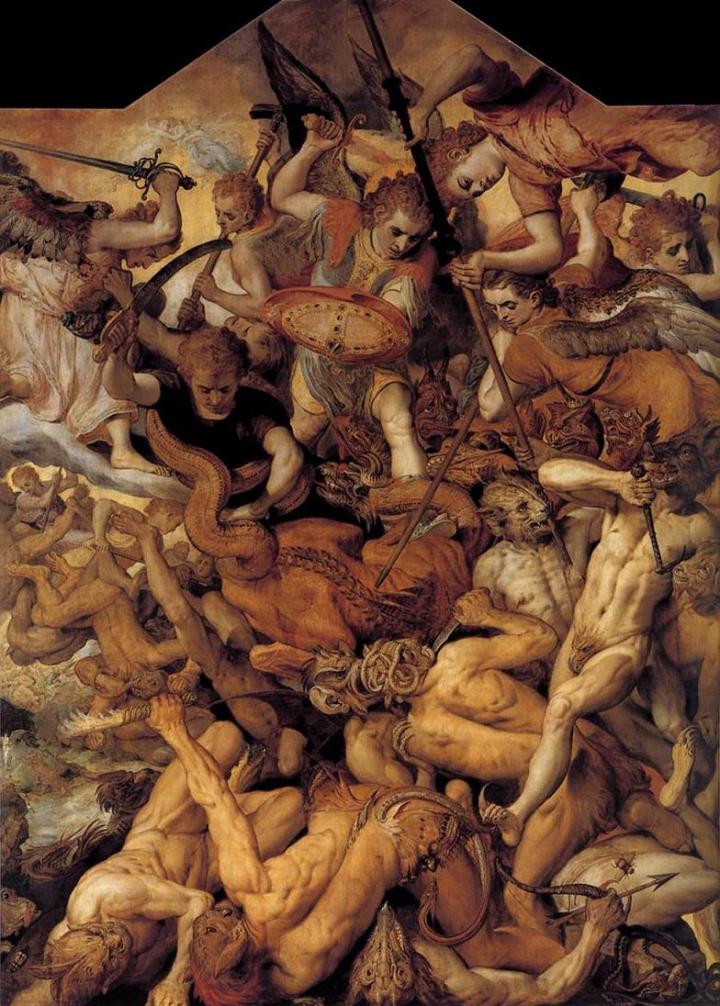 Frans Floris de Vriendt: La caída de los ángeles rebeldes (1554).