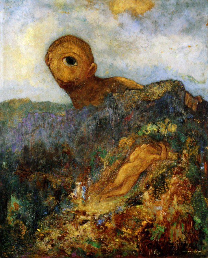 Odilon Redon, Cyclops (1898, oil on canvas, Kröller-Müller Museum, Otterlo, Netherlands)