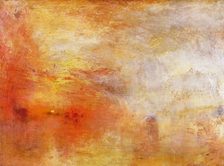 Joseph Turner: Puesta de sol sobre un lago (1849)