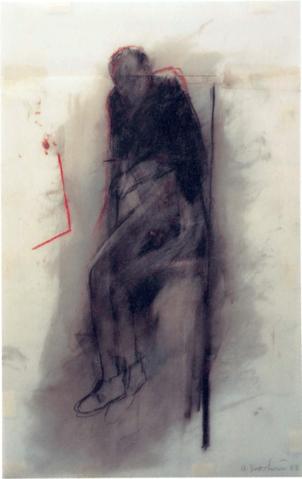 betty-goodwin-seated-figure-with-red-angle-1988